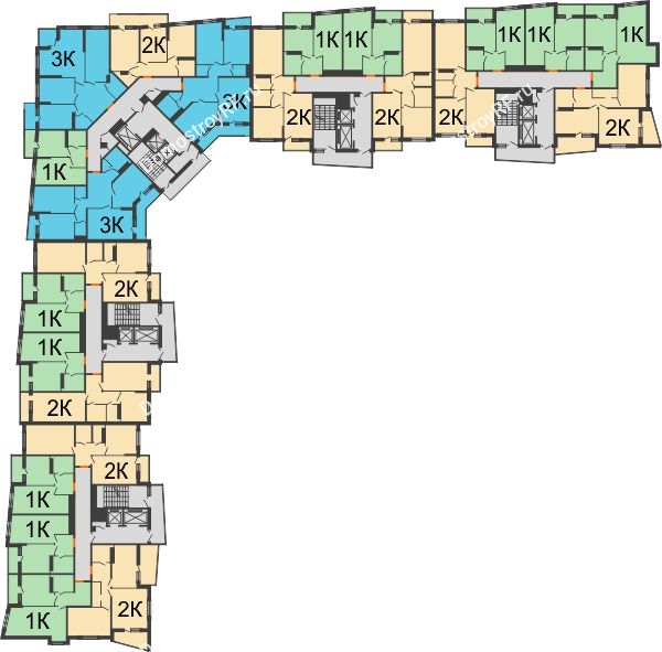 ЖК Сограт - планировка 7 этажа