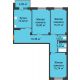 3 комнатная квартира 85,64 м² в ЖК Ясный, дом № 10 - планировка