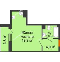 Студия 29 м² в ЖК Самолет, дом 4 очередь - Литер 22 - планировка