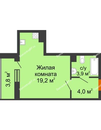 Студия 29 м² в ЖК Самолет, дом 4 очередь - Литер 22
