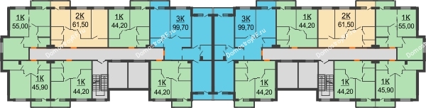 Планировка 3 этажа в доме Литер 9 в ЖК Италия