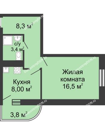1 комнатная квартира 37,6 м² в ЖК Звезда Столицы, дом Литер 1