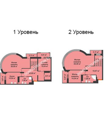 4 комнатная квартира 188,5 м² - ЖК Командор