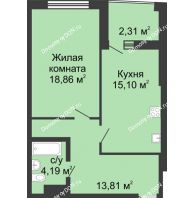 1 комнатная квартира 55,8 м² в ЖК Тихий Дон, дом № 3 - планировка