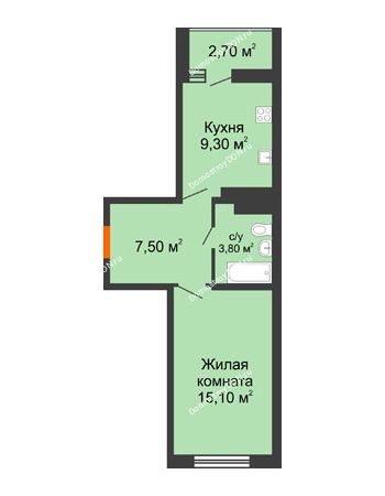 1 комнатная квартира 37 м² в ЖК Вересаево, дом Литер 3