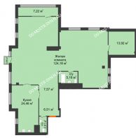 1 комнатная квартира 188,6 м² в ЖК Renaissance (Ренессанс), дом № 1 - планировка