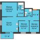 4 комнатная квартира 76,4 м² в ЖК City Life (Сити Лайф) , дом Секция C1 - планировка