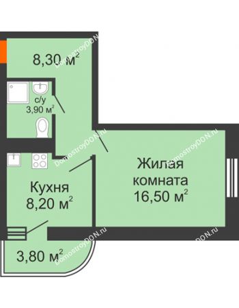 1 комнатная квартира 38 м² в ЖК Звезда Столицы, дом литер 6