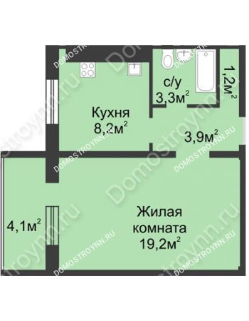 1 комнатная квартира 37,85 м² в ЖК Сормовская сторона, дом № 4