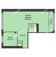 1 комнатная квартира 102,6 м² в ЖК Renaissance (Ренессанс), дом № 1 - планировка