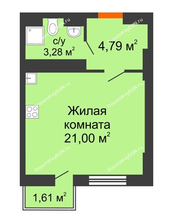 Студия 29,03 м² в ЖК Мечников, дом ул. Таврическая, 4