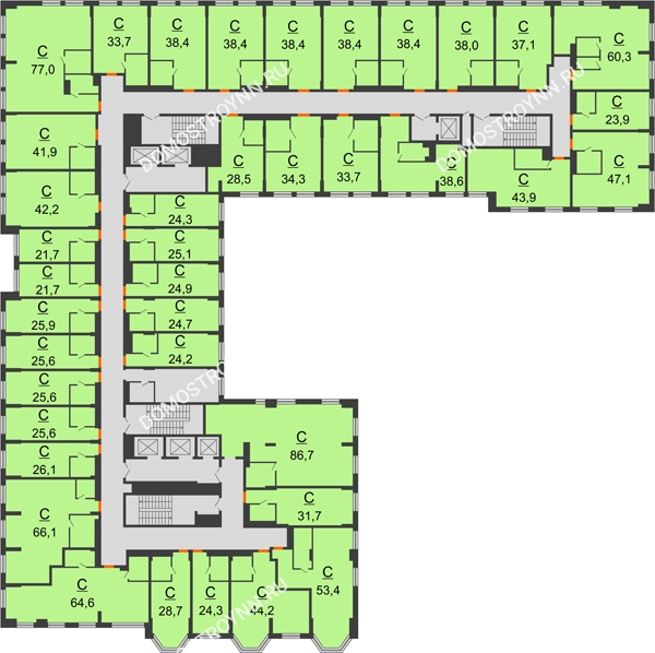 Комплекс апартаментов KM TOWER PLAZA (КМ ТАУЭР ПЛАЗА) - планировка 5 этажа