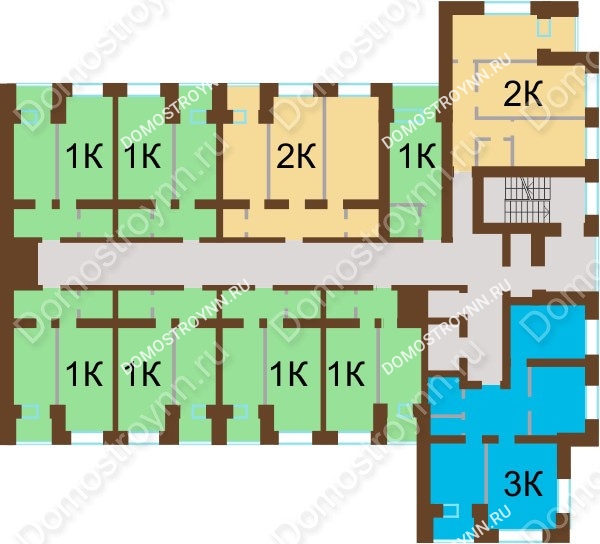 Планировка 3 этажа в доме № 69 в ЖК Рубин