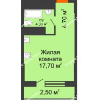 Студия 29,2 м², ЖК Клубный дом на Мечникова - планировка