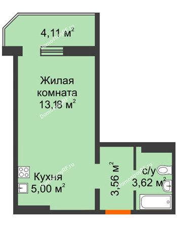 1 комнатная квартира 26,59 м² в ЖК Квартал №6 (Восточный), дом Литер 25