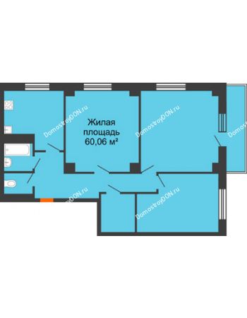 3 комнатная квартира 96,52 м² в ЖК Сокол Градъ, дом Литер 6