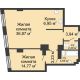 2 комнатная квартира 72,84 м², ЖК Гранд Панорама - планировка