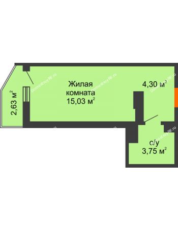Студия 23,86 м² в ЖК Семейный парк, дом Литер 2