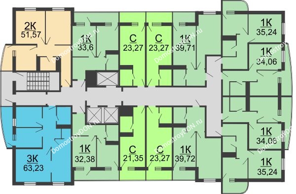 ЖК Центральный-2 - планировка 2 этажа