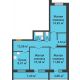 3 комнатная квартира 77,73 м² в ЖК DIVNYI , дом 1 очередь строительства, блок-секции 1,2,3 - планировка