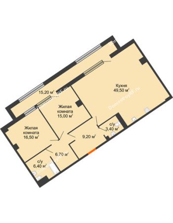 2 комнатная квартира 114,3 м² - ЖК ROLE CLEF