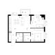 2 комнатная квартира 52,7 м² в ЖК Савин парк, дом корпус 9 - планировка