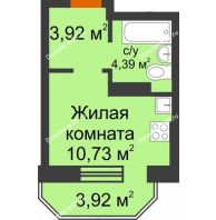 Студия 20,22 м² в ЖК Светлоград, дом Литер 15 - планировка
